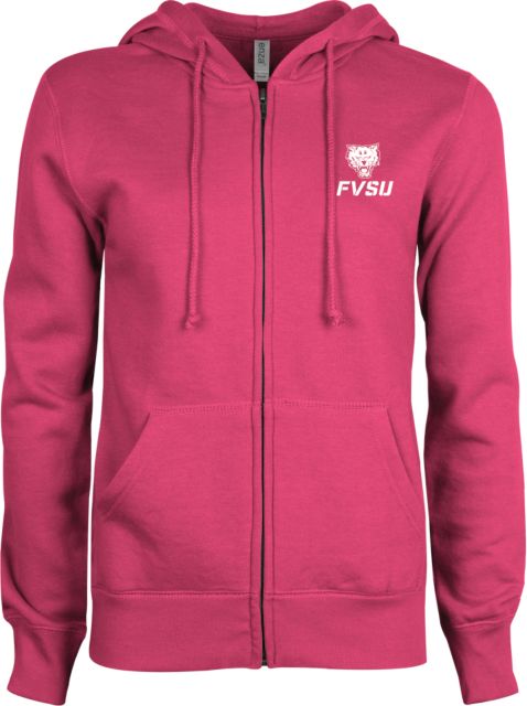 Fort Valley State ENZA Ladies Fleece Full Zip Hoodie Primary Mark - ONLINE ONLY