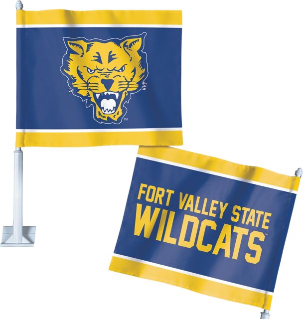 Fort Valley State University Wildcats Two Sided Car Flag